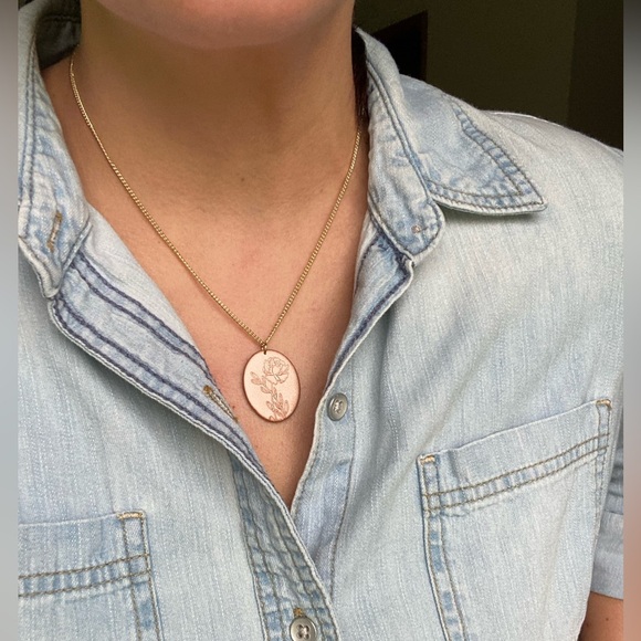 Floral Polymer Clay Pendant Necklace - Picture 4 of 4